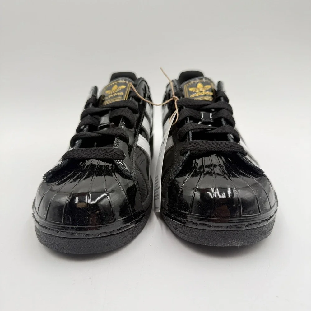 Adidas Superstar II Women's Size 8.5 Core Black/White/Gold – JS4009 Sneakers NEW